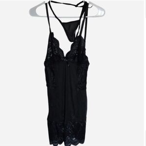 Lingerie  Black with Thong  Size M